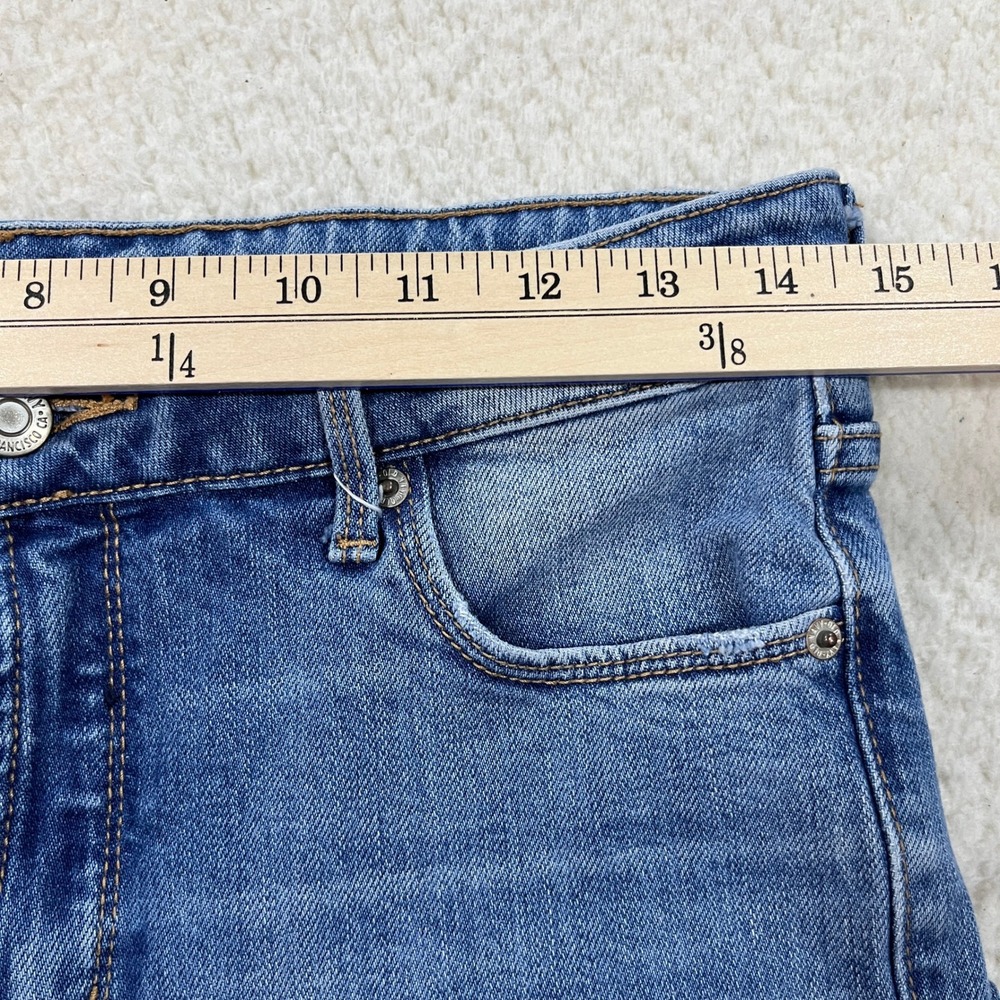 Old Navy Jeans Womens 10 Blue Power Straight High Rise Distressed Ripped - Picture 4 of 9